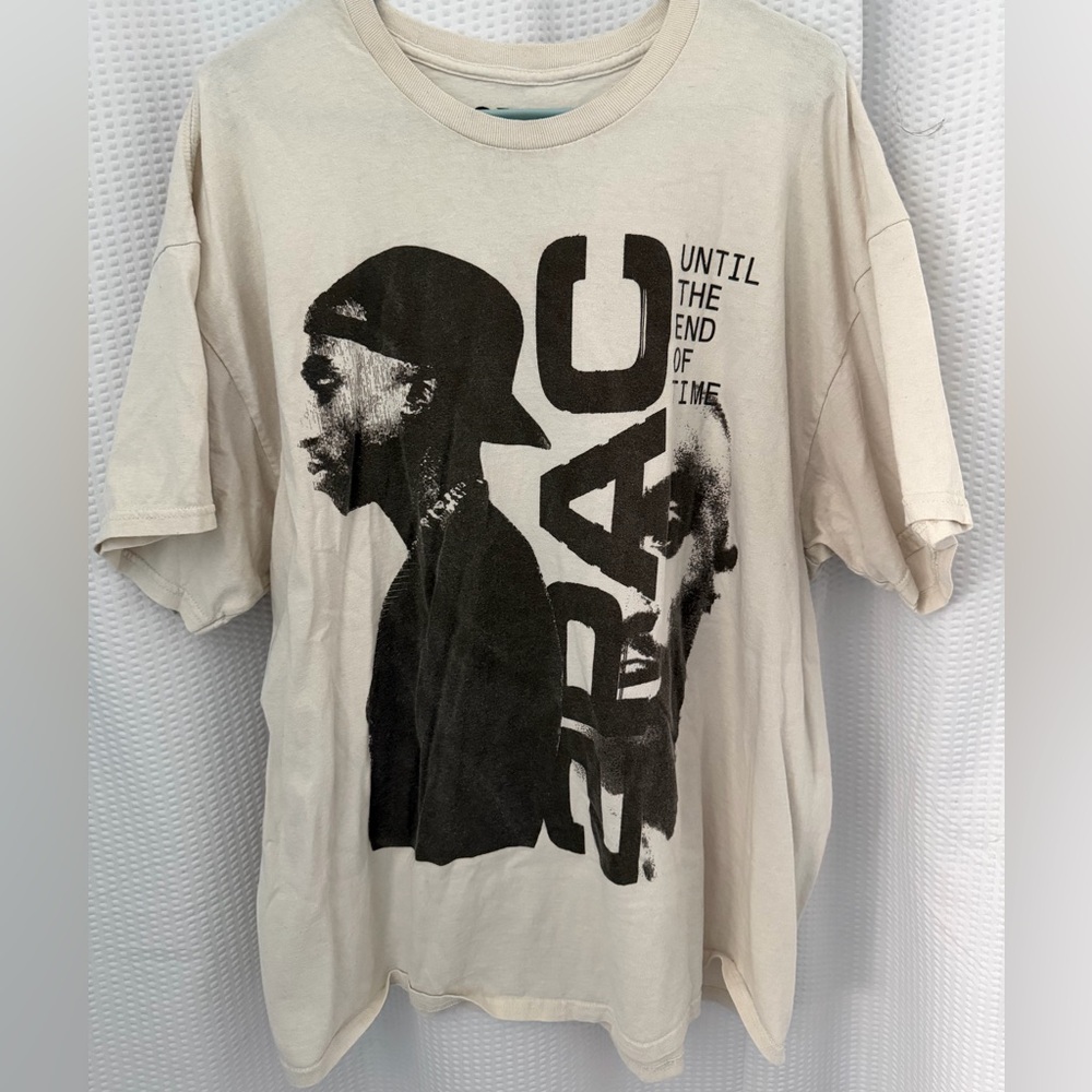 Cream Graphic Tee with Bold Design